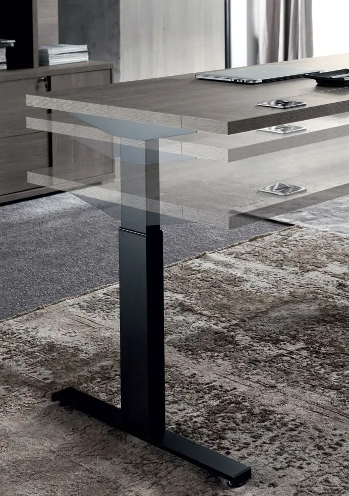 Tivoli Left Desk - Grey, Wood