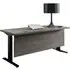 Tivoli Left Desk with Modesty - Grey, Wood