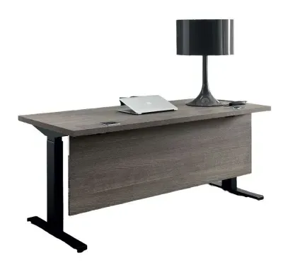 Tivoli Left Desk with Modesty - Grey, Wood