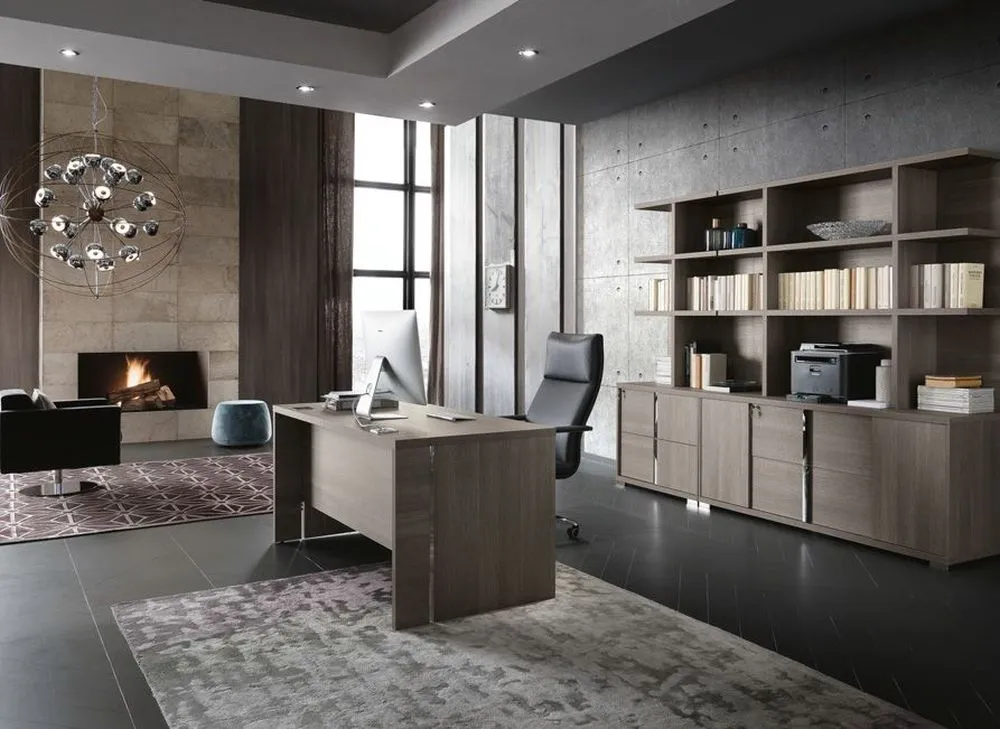 Tivoli Office Desk - Grey, Wood