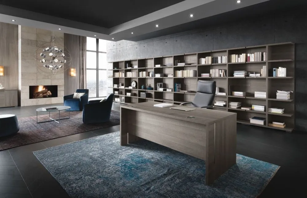 Tivoli Office Desk - Grey, Wood