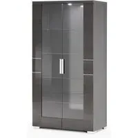 Versilia 2 Door Display Cabinet - Black, High Gloss