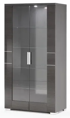 Versilia 2 Door Display Cabinet - Black, High Gloss image