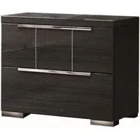 Versilia 2 Drawer Bedside Cabinet - Black, High Gloss