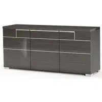 Versilia 3 Door Sideboard - Black, High Gloss
