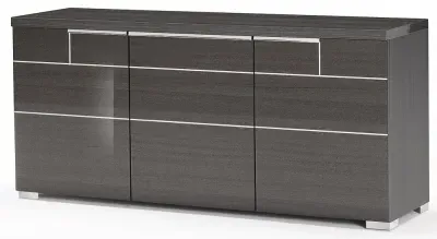 Versilia 3 Door Sideboard - Black, High Gloss