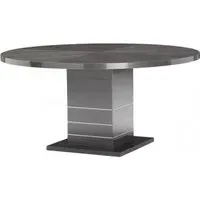Versilia 6 Seater Round Dining Table - Black, High Gloss