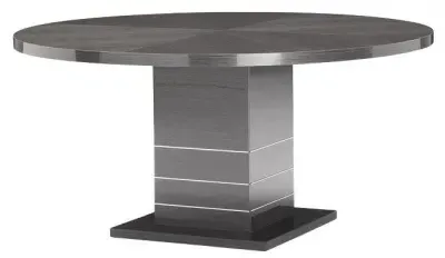 Versilia 6 Seater Round Dining Table - Black, High Gloss image