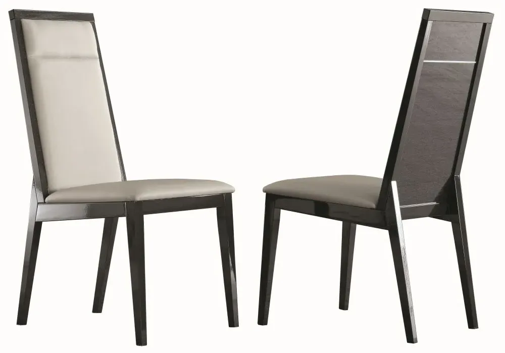 Versilia Dining Chair - Black, Faux Leather