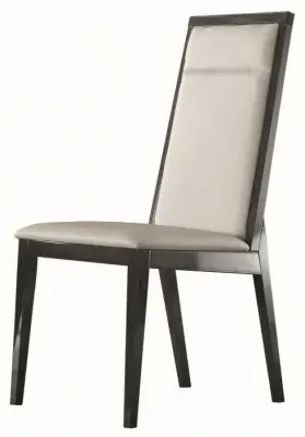 Versilia Dining Chair - Black, Faux Leather