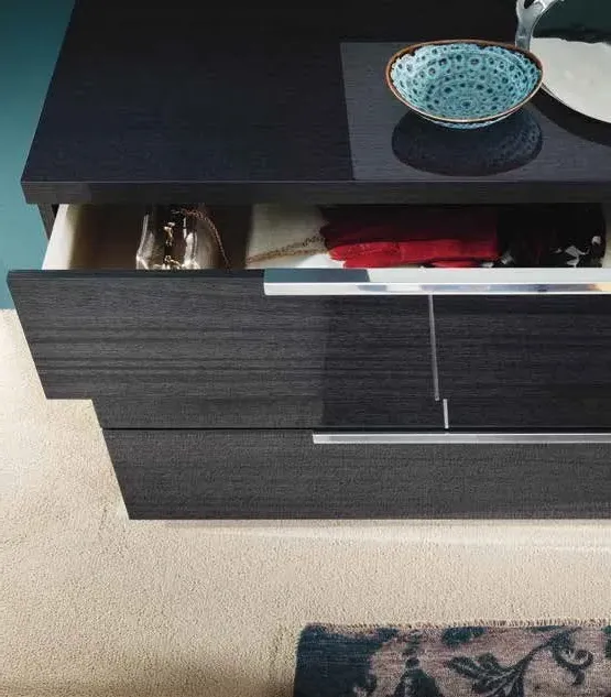 Versilia Wide Dresser - Black, High Gloss