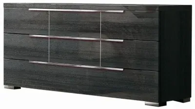 Versilia Wide Dresser - Black, High Gloss image