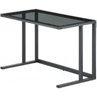 Adair Home Office Desk - Black, Glass