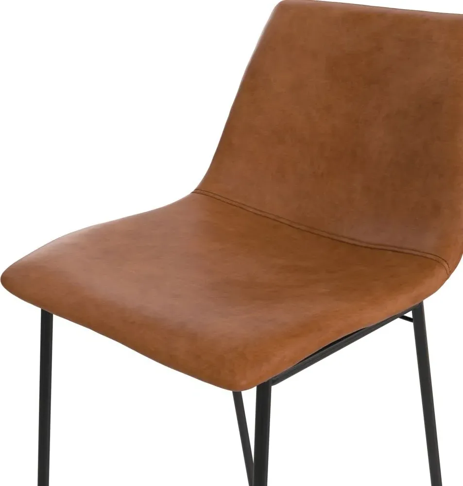 Bowie Barstool - Caramel Maple, Faux Leather