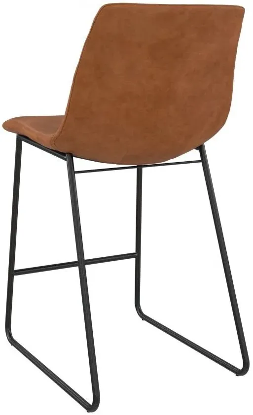 Bowie Barstool - Caramel Maple, Faux Leather