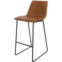 Bowie Barstool - Caramel Maple, Faux Leather