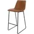 Bowie Barstool - Caramel Maple, Faux Leather