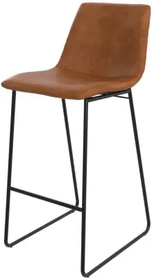 Bowie Barstool - Caramel Maple, Faux Leather