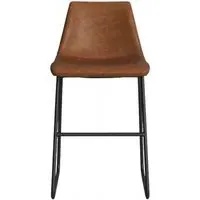 Bowie Counter Stool - Caramel Maple, Faux Leather