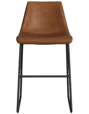 Bowie Counter Stool - Caramel Maple, Faux Leather image