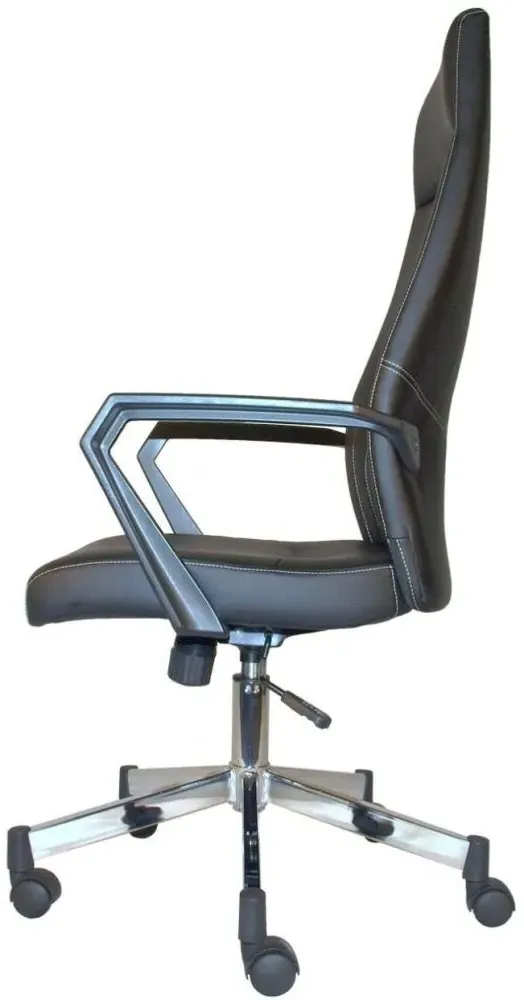 Brook High Back Operator Desk Chair - Black, Faux Leather