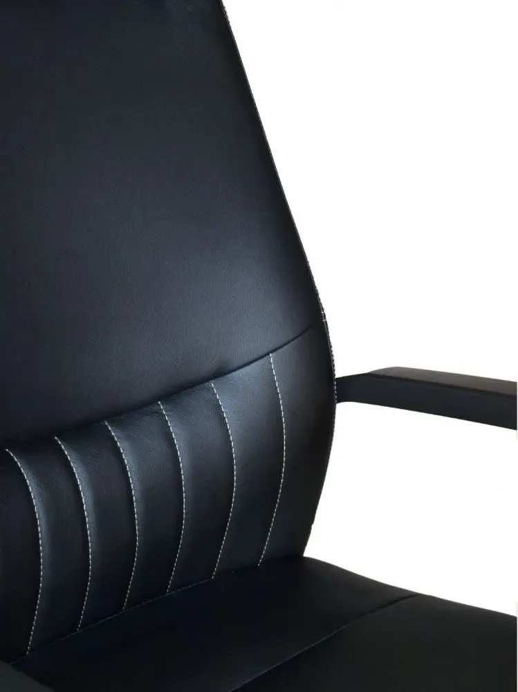 Brook High Back Operator Desk Chair - Black, Faux Leather