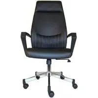 Brook High Back Operator Desk Chair - Black, Faux Leather