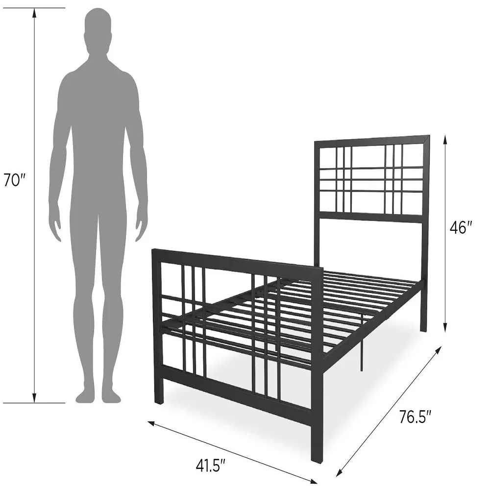 Brule Metal Bed Frame - Black