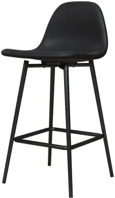 Cabell Counter Stool Set of 2 - Black, Faux Leather image