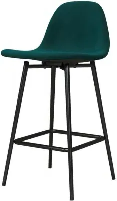 Cabell Counter Stool Set of 2 - Green, Velvet