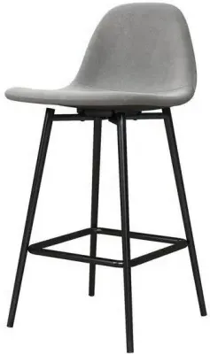 Cabell Counter Stool Set of 2 - Grey, Velvet