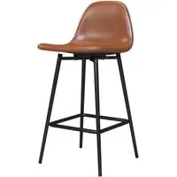 Calvin Counter Stool Set of 2 - Camel, Faux Leather