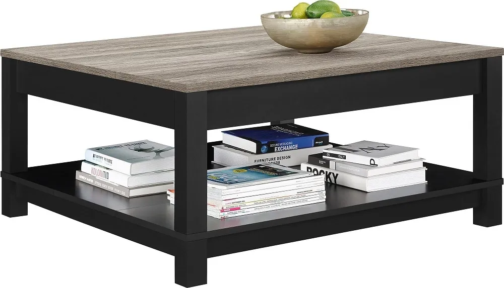Castro Coffee Table - Black, Weathered Oak