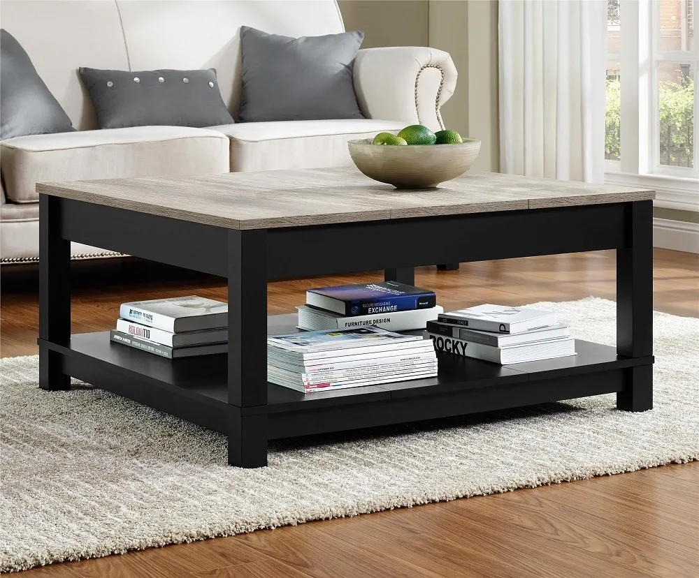 Castro Coffee Table - Black, Weathered Oak