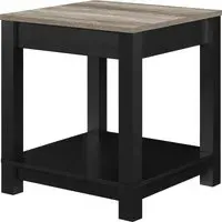 Castro End Table - Black, Weathered Oak