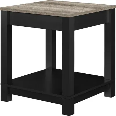 Castro End Table - Black, Weathered Oak image