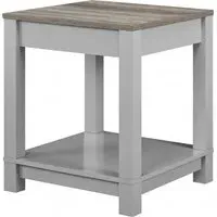 Castro End Table - Grey, Weathered Oak