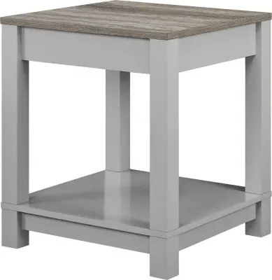 Castro End Table - Grey, Weathered Oak