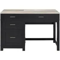 Castro Lift Top Office Desk - Black, Weathered Oak
