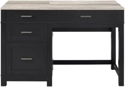 Castro Lift Top Office Desk - Black, Weathered Oak