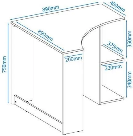 Cecil Corner Home Office Desk - White