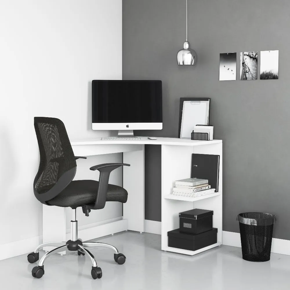 Cecil Corner Home Office Desk - White