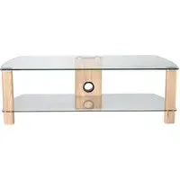 Ceiba 120cm TV Stand - Light Oak, Glass