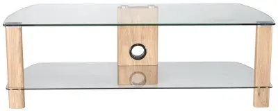 Ceiba 120cm TV Stand - Light Oak, Glass image