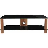 Ceiba 120cm TV Stand - Walnut, Black Glass