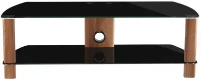 Ceiba 120cm TV Stand - Walnut, Black Glass