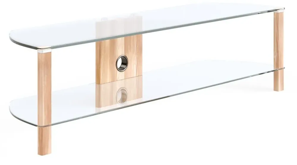 Ceiba 150cm TV Stand - Light Oak, Glass
