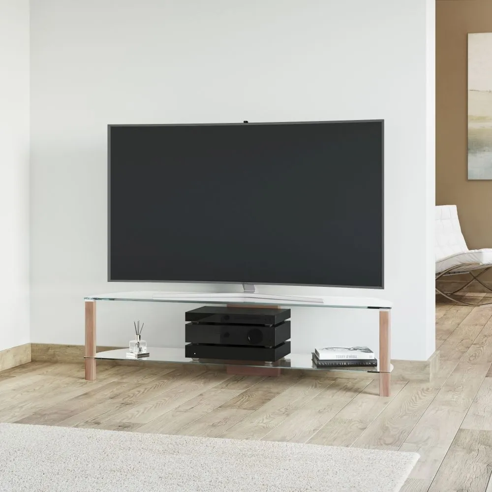 Ceiba 150cm TV Stand - Light Oak, Glass