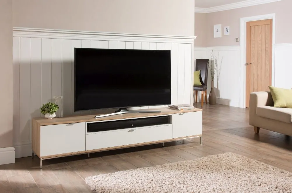 Chaves 200cm TV Cabinet - White, Oak