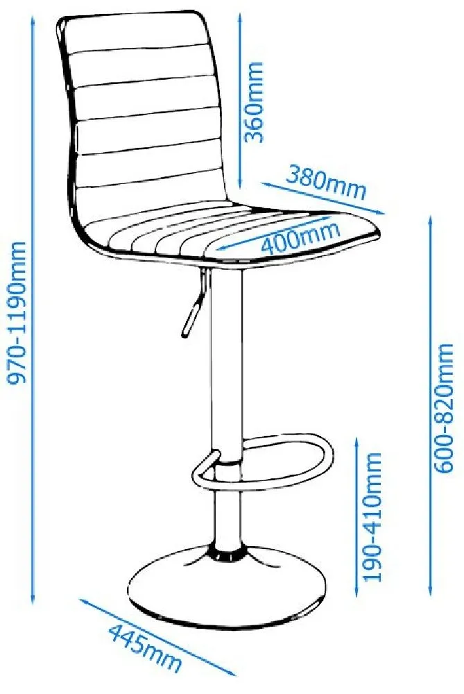 Comal Faux Leather Barstool Set of 2 - Black